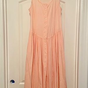 Kenar 2 Peach Cotton Midi Dress Sz 8